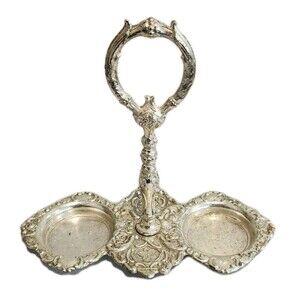 Vintage Silvertone Victorian Cruet Server Carrier